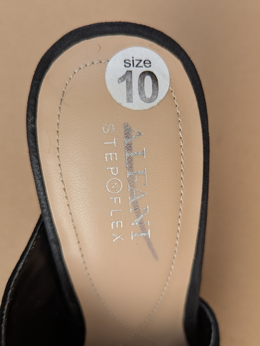 Alfani Step N Flex Suede Pointed Toe Mules Architectural Heel Women Black 10M - Picture 9 of 10